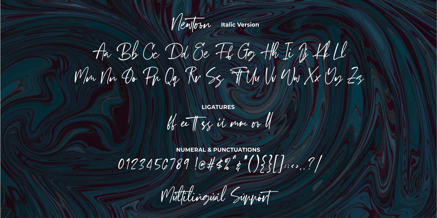 Пример шрифта Newtoon Italic